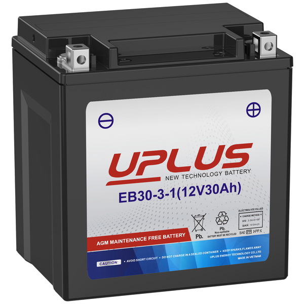 UPLUS EB30-3-1/YTX30L-BS AGM ATV Battery [12V 30AH 400CCA]