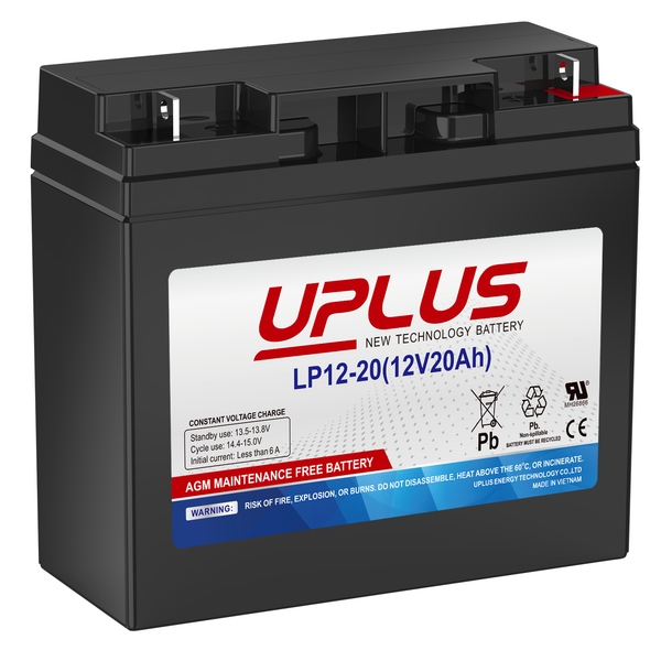 UPLUS Rechargeable Deep Cycle AGM Battery [12V 20Ah]