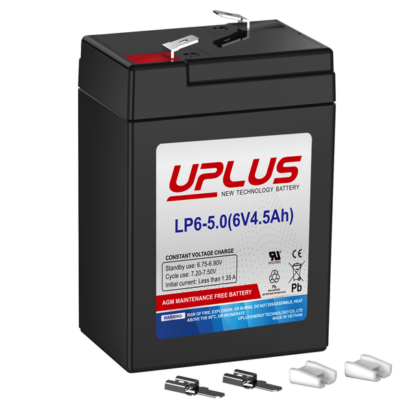 UPLUS 6V 4.5Ah Rechargeable AGM Battery, LP6-5.0 SLA Replacement Batteries