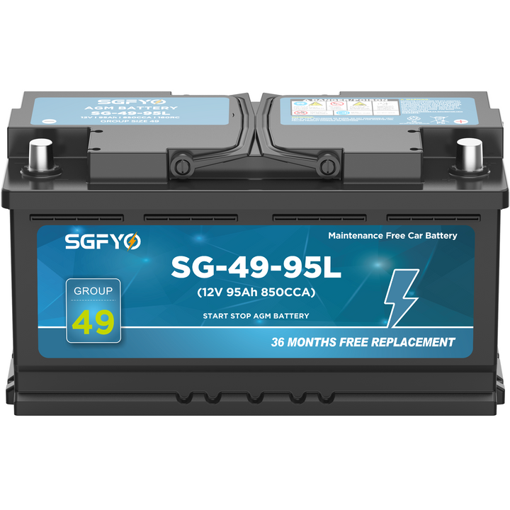 Home SGFYO BCI Group 49 Car Battery,12V 95Ah AGM Maintenance Free H8 L5 ...