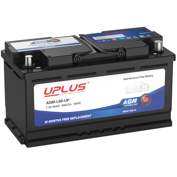 UPLUS H8 L5 BCI Group 49 Car/Automotive Premium AGM Maintenance Free Battery, 900CCA, 160RC [12V 95Ah]