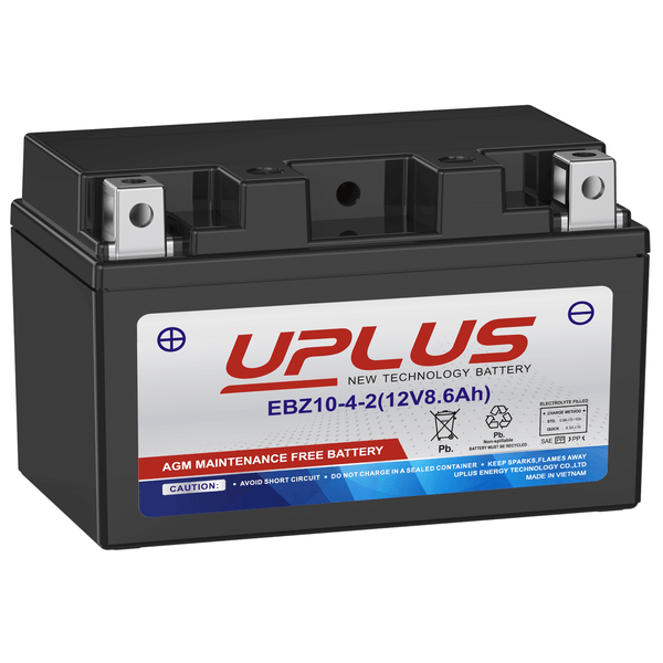 UPLUS EBZ10-4-2/YTZ10S-BS Sealed AGM Powersports Batteries Compatible with Honda Suzuki Kawasaki Yamaha (12V 8.6Ah)