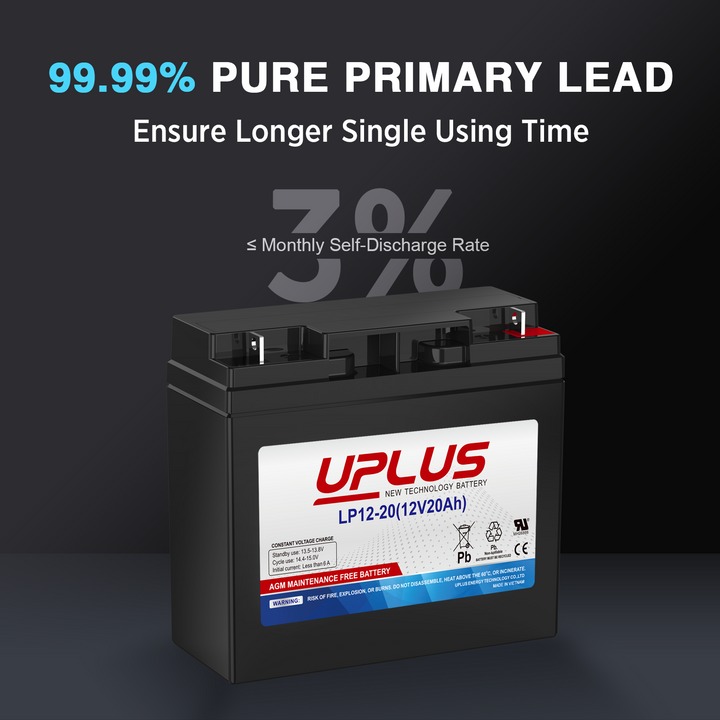 UPLUS 12V 20Ah Rechargeable AGM Battery 1