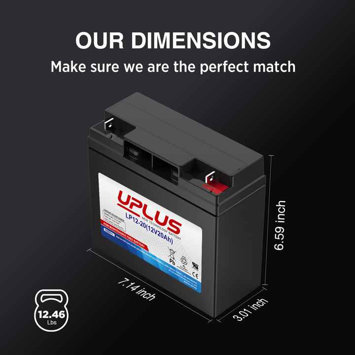 UPLUS 12V 20Ah Rechargeable Batteries lp12-20