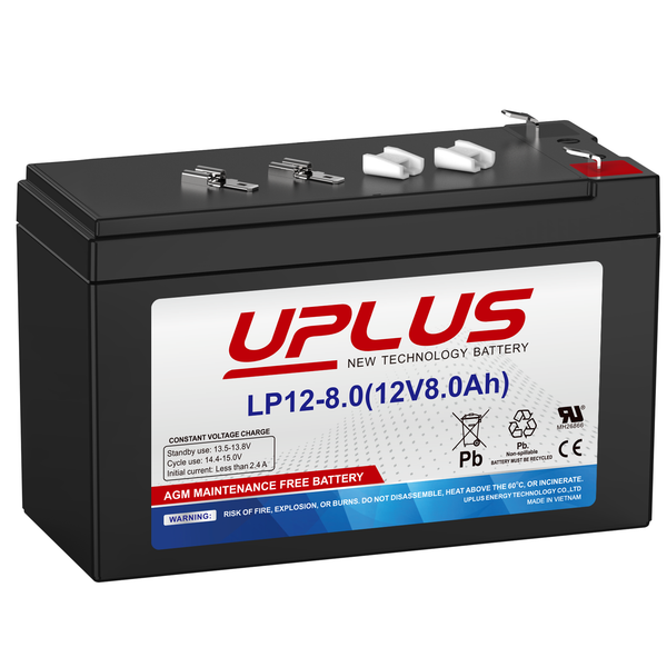 UPLUS 12V 8Ah Rechargeable AGM Battery
