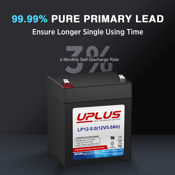 UPLUS 6V 5Ah Rechargeable AGM Battery 1-1