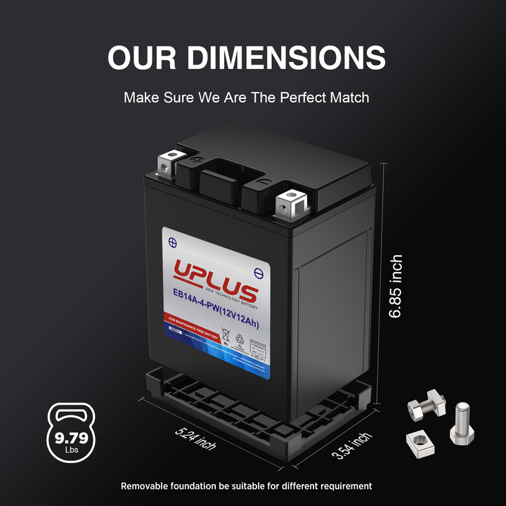 Uplus YTX14AH-BS powersport battery 1-5